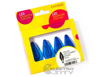 Blistr 4 žárovky Exihand Felicia LED Filament modrá 14V/0,2W
