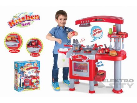 Foto - Hračka G21 Dětská kuchyňka velká s příslušenstvím červená