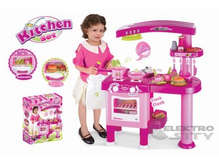 Foto - Hračka G21 Dětská kuchyňka velká s příslušenstvím růžová