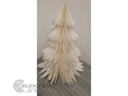 Foto - 3D Stromek papírový 60 cm s LED, bílý se zlatým glitrem