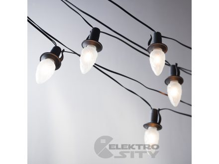 Foto - Exihand Šiška bílá LED Filament, venkovní, černá kabeláž
