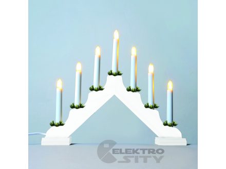 Foto - Adventní svícen 2262-210 dřevěný bílý, LED Filament