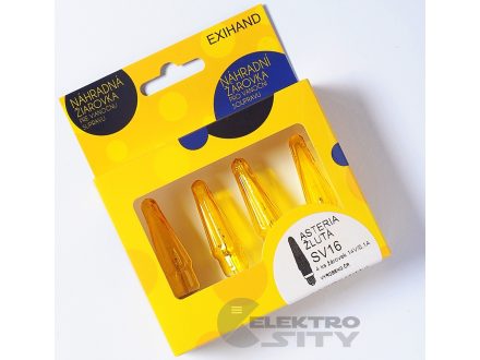 Blistr 4 žárovky Exihand Asteria žlutá 14V/0,1A