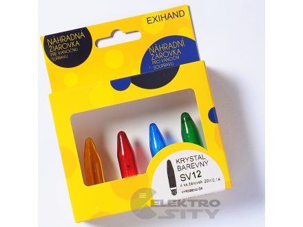 Blistr 4 žárovky Exihand Krystal barevná 20V/0,1A